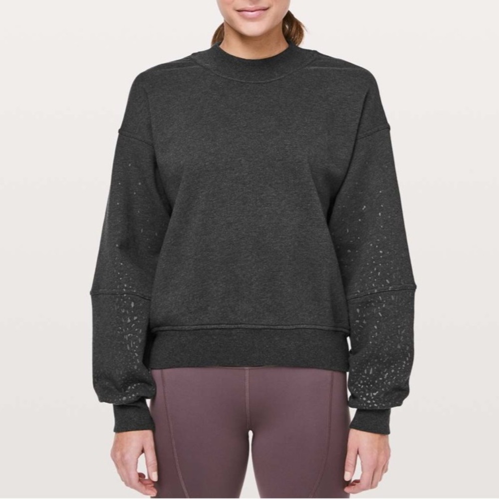 Lululemon x SoulCycle To The Beat Sweatshirt in Heathered Black Size 6